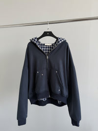 Crest Double Zip Charcoal